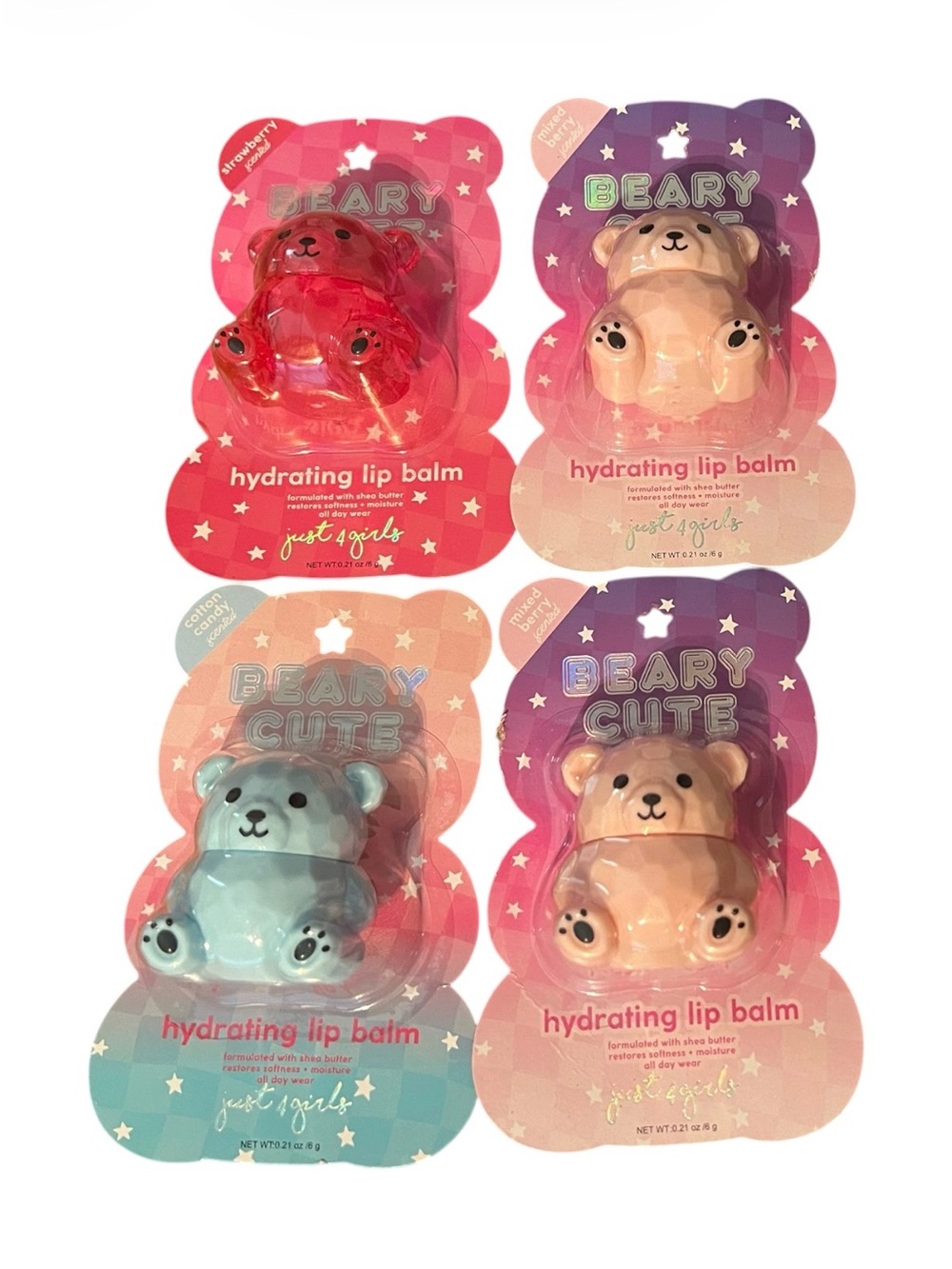 Beary Cute Bundle Hydrating Lip Balm 4 New in Package